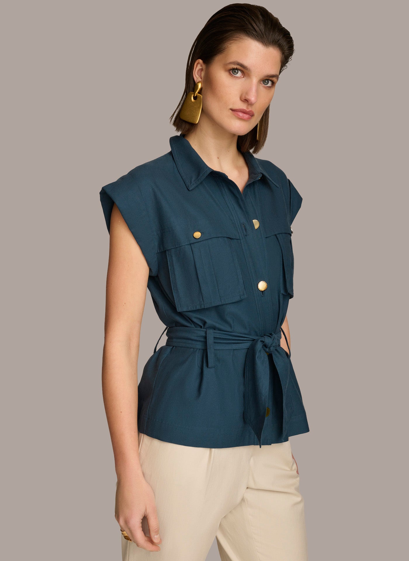 (image for) EFFICIENT BELTED JACKET WITH POCKETS